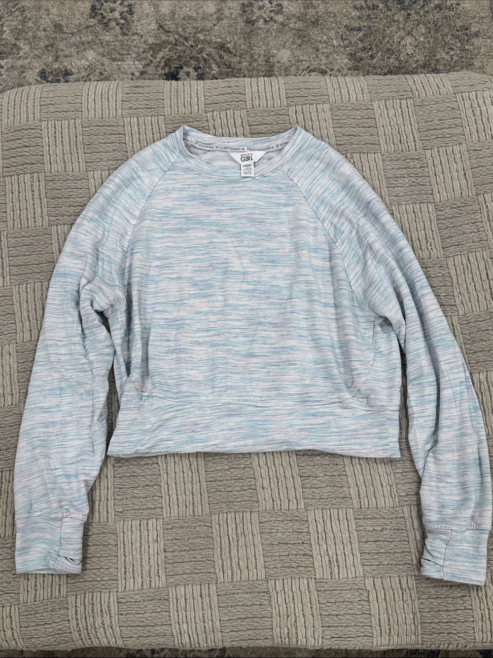 Athleta Girls Light Blue Long Sleeve Pullover